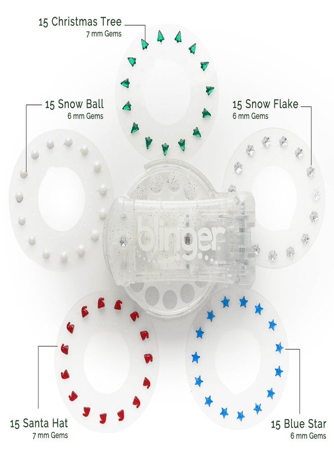 blinger ® Jolly Collection Hair Gem Stamper with 75 Shimmering Gems | Limited Edition Fun Hair Jewelry for Girls & Women | Perfect for New Year Looks, Birthdays, Dress-Up & Everyday Glam - Image 4